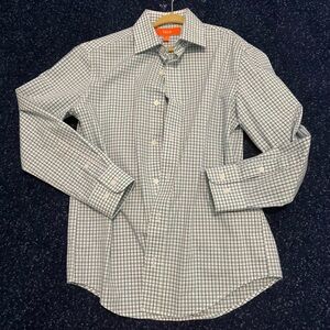 Tallia Blue and Green Button Down Long Sleeve Boys Shirt Size 10